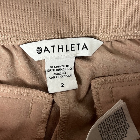Athleta Brooklyn Textured Ankle Grain Cano Mocha Latte Pants - Picture 6 of 13